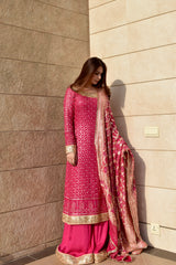 SARA 3 PIECE STITCHED BRIDAL MEHNDI SUIT