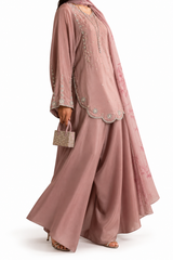 Rosé Noor – Luxury Raw Silk 3-Piece