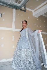 SEQUIN SHARARA 3 PIECE STITCHED SUIT