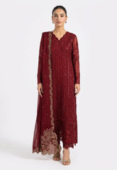 Crimson Grace – Embroidered Chiffon 3-Piece Set