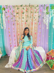 RANG-REZA 3 PIECE STITCHED GHARARA SUIT