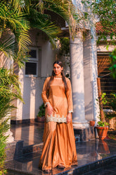 GOLDEN SAND 3 PIECE SHARARA SET
