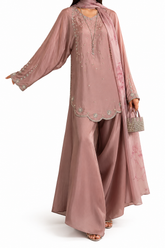 Rosé Noor – Luxury Raw Silk 3-Piece