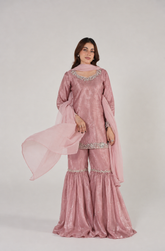 Blush Pink Embellished Gharara Set