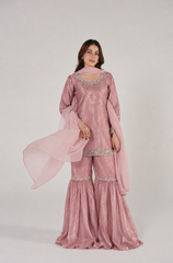 Blush Pink Embellished Gharara Set