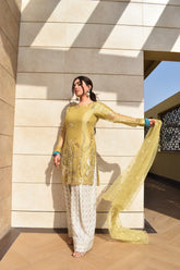 ANEETA 3 PIECE FARSHI SHALWAR STITCHED SUIT