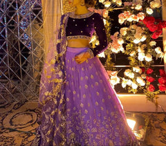 MEENA 3 PIECE STITCHED LEHNGA SUIT