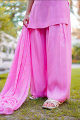 3 PIECE FARSHI SHALWAR SHORT RAW SILK SUIT