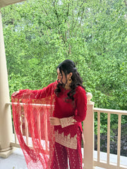 DHOLKI NOOR-E-ZAR 3 PIECE STITCHED FARSHI SUIT