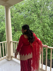 DHOLKI NOOR-E-ZAR 3 PIECE STITCHED FARSHI SUIT