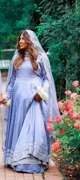 MOONLIGHT PURPLE BRIDAL PISHWAS