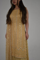 ZAR SHEESHA 3 PIECE STITCHED SHARARA SUIT