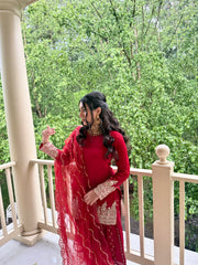 DHOLKI NOOR-E-ZAR 3 PIECE STITCHED FARSHI SUIT