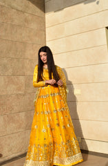 SUNLIT YELLOW LEHENGA BRIDAL 3 PIECE STITCHED SUIT