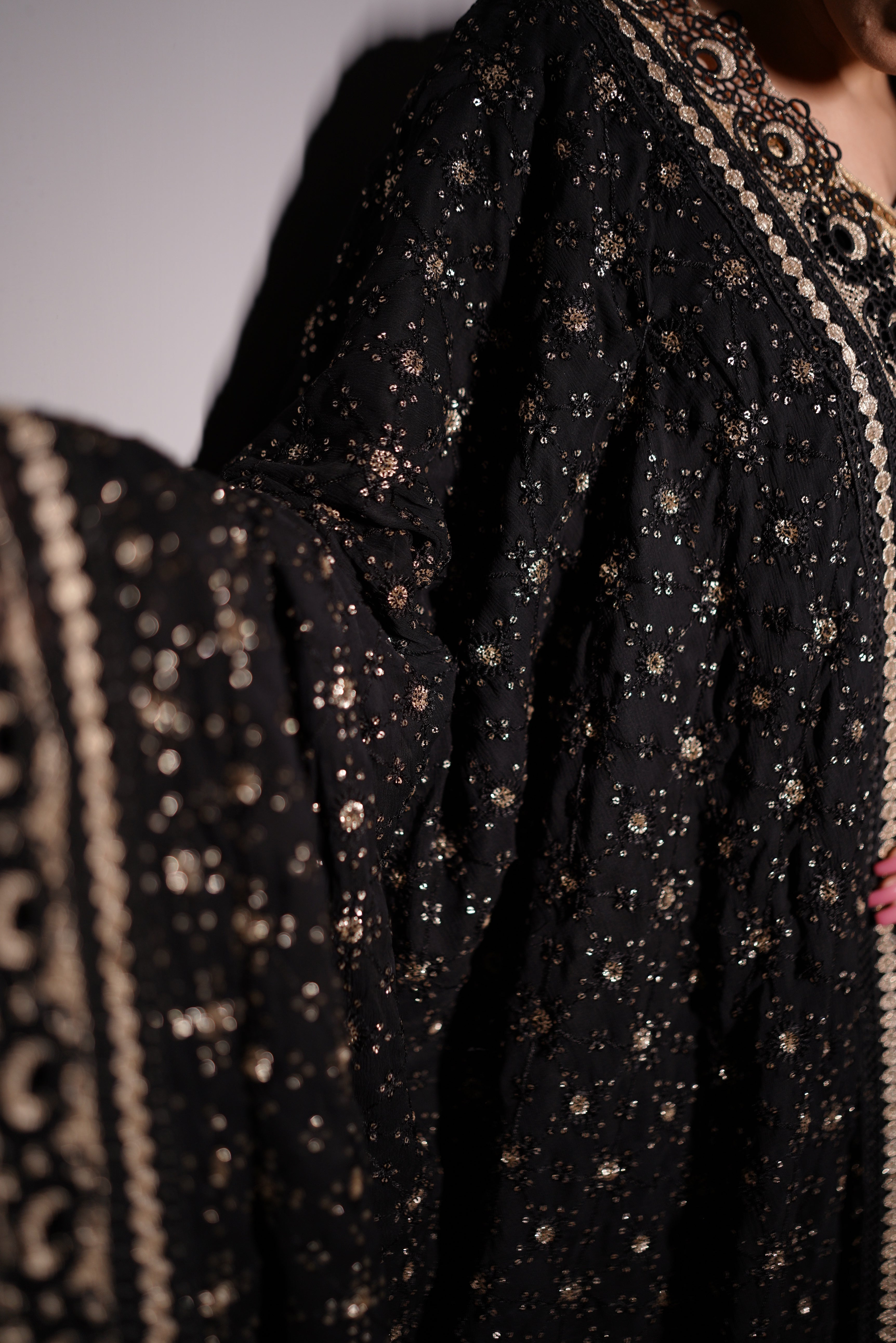 SHANTI NOIR BLACK LEHENGA SHIRT 3 PIECE STITCHED SUIT