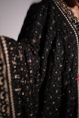 SHANTI NOIR BLACK LEHENGA SHIRT 3 PIECE STITCHED SUIT