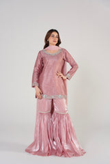 Blush Pink Embellished Gharara Set