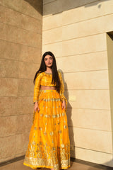 SUNLIT YELLOW LEHENGA BRIDAL 3 PIECE STITCHED SUIT