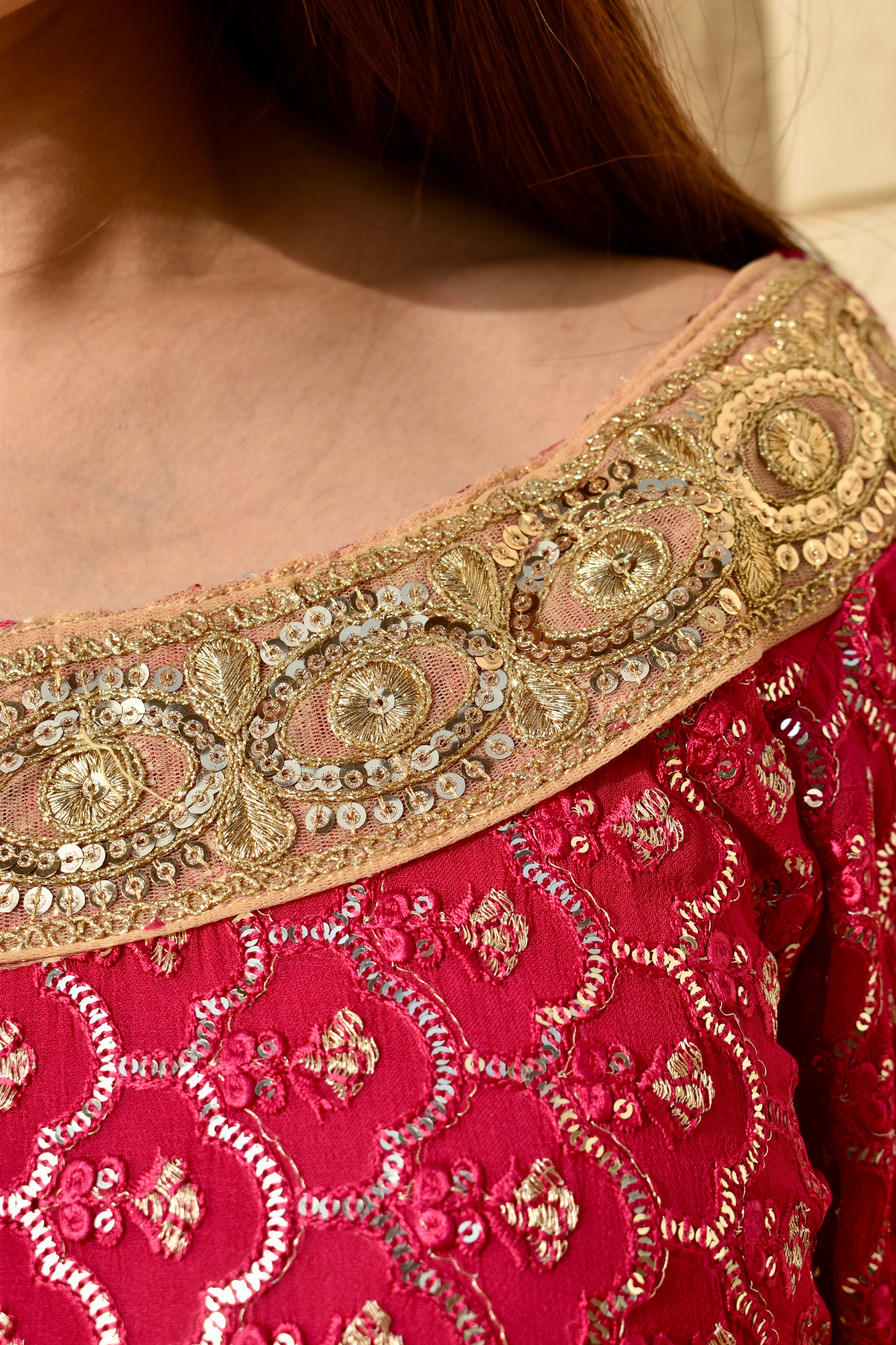 SARA 3 PIECE STITCHED BRIDAL MEHNDI SUIT