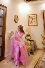 3 PIECE HALF SLEEVE FARSHI SHALWAR SUIT