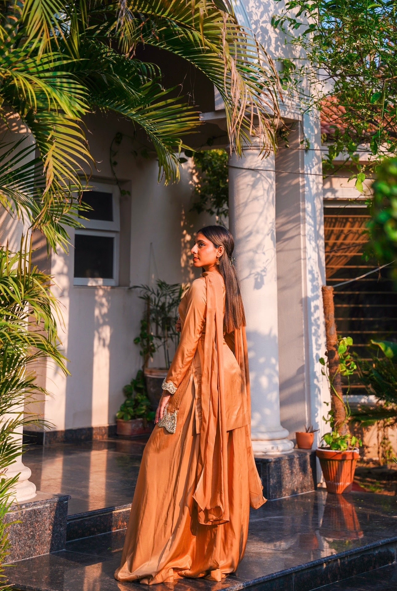 GOLDEN SAND 3 PIECE SHARARA SET