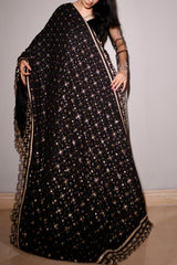SHANTI NOIR BLACK LEHENGA SHIRT 3 PIECE STITCHED SUIT