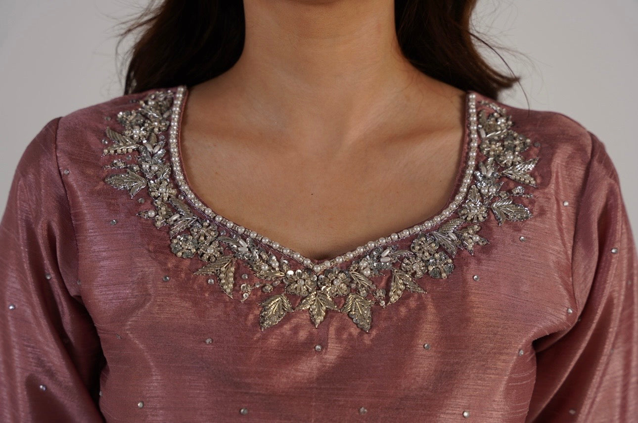 Blush Pink Embellished Gharara Set