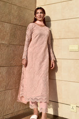 GIANNA 3 PIECE NET STRAIGHT 3 PIECE SUIT