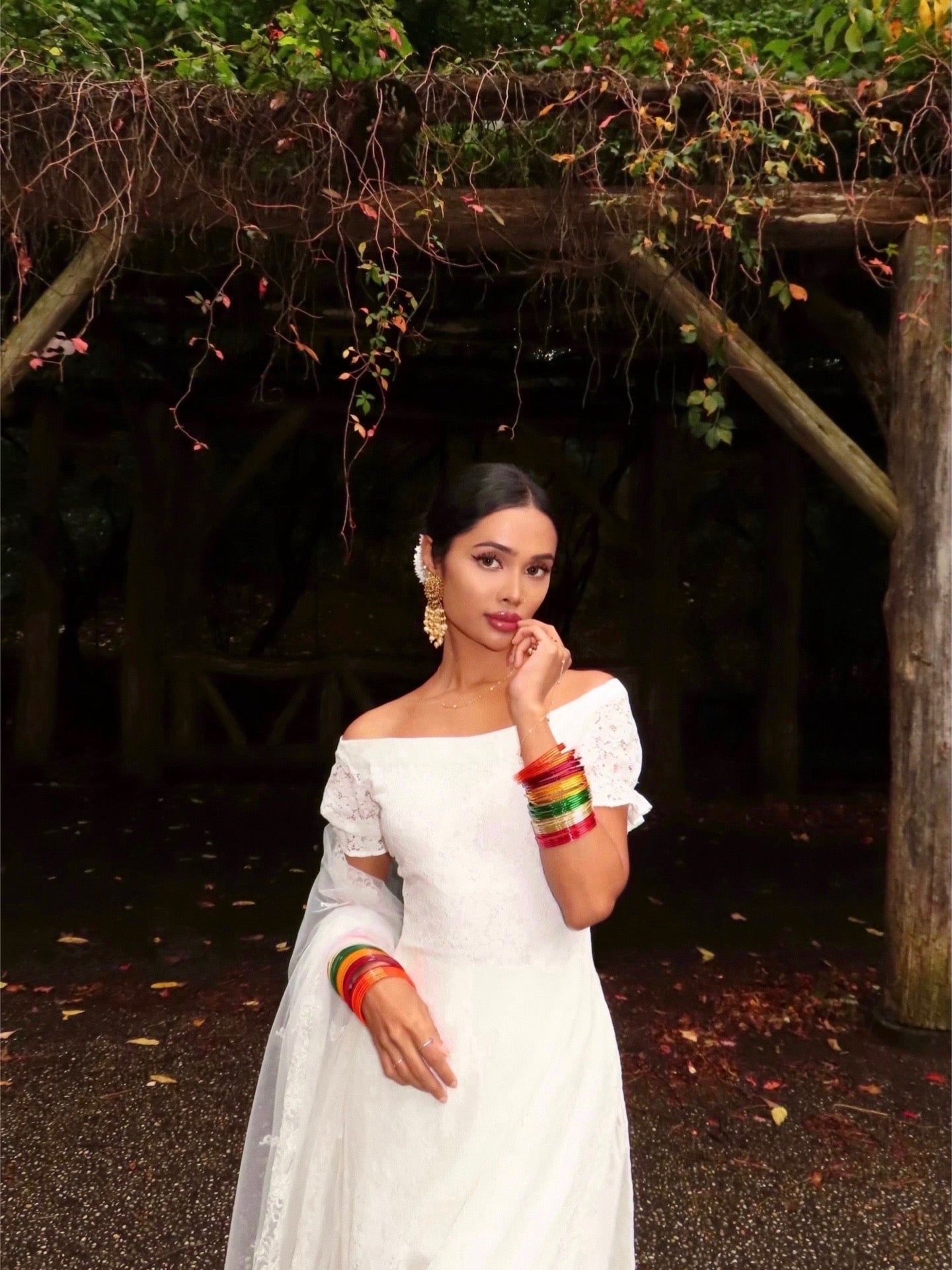 WHITE OFF THE SHOULDER 3 PIECE FARSHI SHALWAR SET