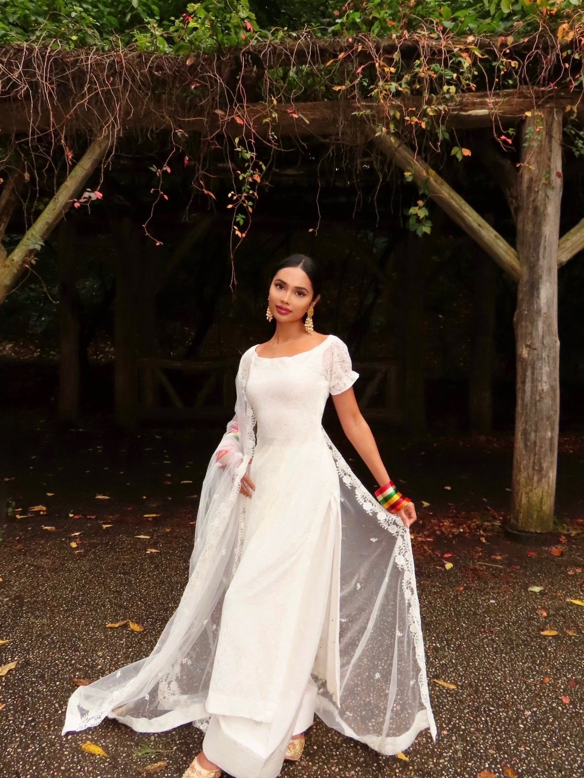 WHITE OFF THE SHOULDER 3 PIECE FARSHI SHALWAR SET